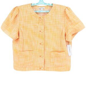 Liz Claiborne Womens Marigold Full Lined Short Sleeve Classic Tweed Blazer 6 NWT